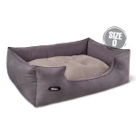 جای خواب سگ و گربه جنس پارچه مبلی درجه یک خاکستری با تشک بژ نیناپت