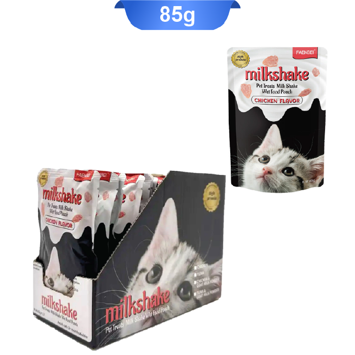 milkshake-01 پوچ گربه فنبی مدل میلک شیک طعم مرغ وزن 85 گرم کد 103193 Faenbei MilkShake - Image 1