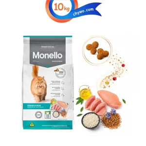 غذای خشک گربه بالغ مونلو طعم مرغ و ماهی مدل هیربال