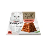 دسر تیکه ای گربه گورمت مدل رولیشنز طعم ماهی سالمون وزن 4*57 گرم Gourmet Revelations - Image 5