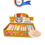 بستنی گربه ونپی میکس 4 طعم مختلف ( تن و سالمون ، مرغ ، مرغ و خرچنگ ، ماهی تن و کاد)
