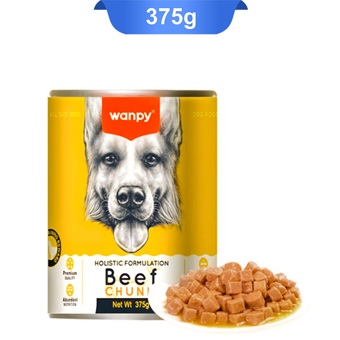 beef--dog کنسرو سگ ونپی طعم گوشت گاو مدل چانکی (تکه ای)