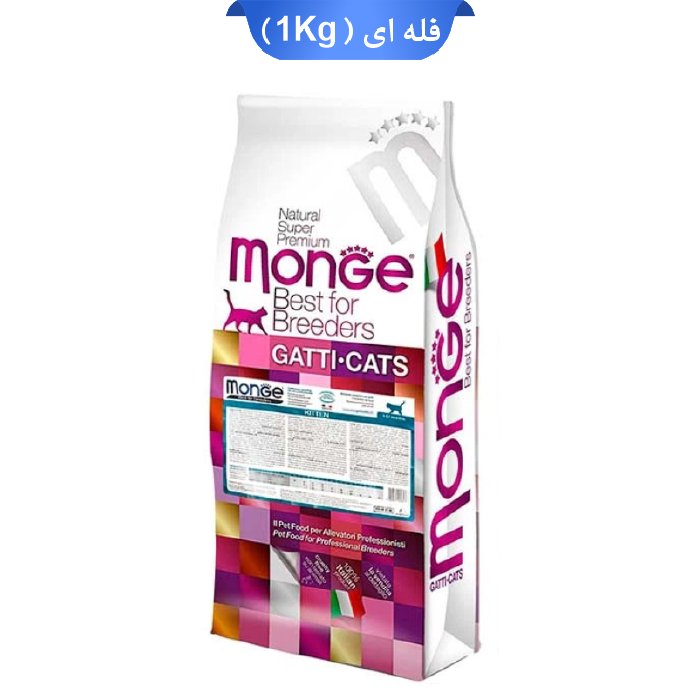 monge-gatti-kitten-cats-1kg غذای خشک بچه گربه مونژه کیتن طعم مرغ و برنج وزن 1 کیلوگرم (زیپ کیپ فله) Monge Kitten 1-12m - Image 1