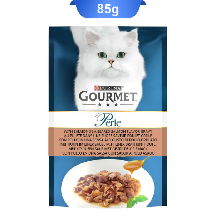 pouch-gourmet-02 پوچ گربه بالغ گورمت پورینا طعم سالمون در سس گوشت گریل وزن 85 گرم کد 103237 Gourmet Pouch - Image 1