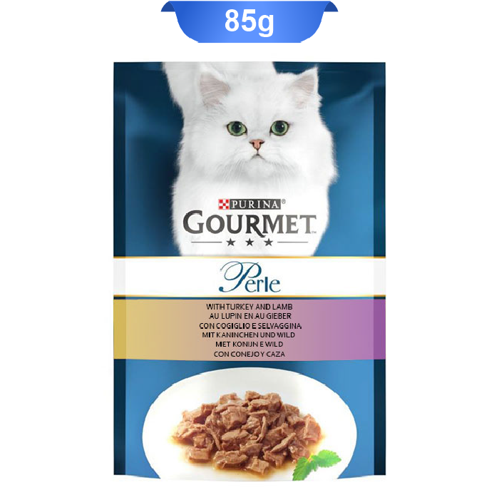 pouch-gourmet-12 پوچ گربه بالغ گورمت پورینا طعم بوقلمون و بره وزن 85 گرم کد 103231 Gourmet Pouch - Image 1