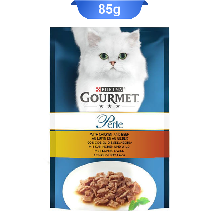 pouch-gourmet-13 پوچ گربه بالغ گورمت پورینا طعم مرغ و گوشت گاو وزن 85 گرم کد 103233 Gourmet Pouch - Image 1