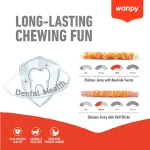 تشویقی سگ ونپی دورپیچ مرغ روهاید (تکی) وزن 70 گرم Wanpy Rawhide Twists - Image 7