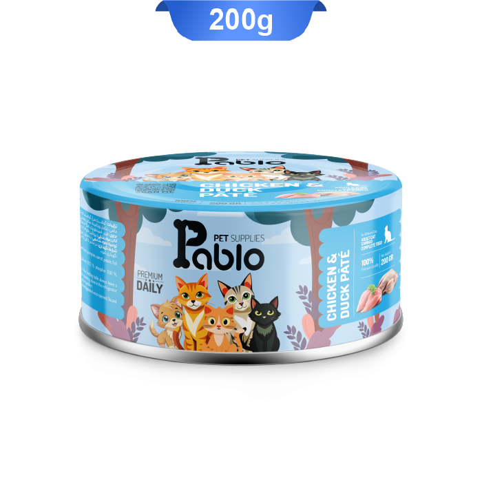 pablo-200gr-05 کنسرو گربه بالغ پابلو پته طعم مرغ و اردک (پرمیوم) وزن 200 گرم Pablo - Image 1