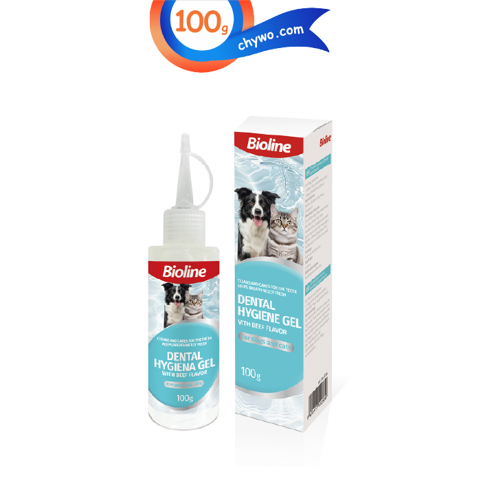 bioline-ch-n-04 ژل دندان سگ و گربه بایولاین طعم گوشت وزن 100 گرم Bioline Dental Hygiene Gel - Image 1