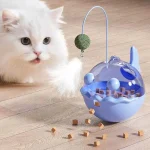 اسباب بازی گربه تعادلی تشویقی خور دارای کت نیپ مدل ماهی دارای پر و زنگوله جذاب ابعاد 18x9/8 سانتی متر - تصویر 3