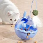 اسباب بازی گربه تعادلی تشویقی خور دارای کت نیپ مدل ماهی دارای پر و زنگوله جذاب ابعاد 18x9/8 سانتی متر - تصویر 4