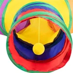 اسباب بازی تونل گربه دارای 3 راه رنگین کمانی ابعاد 80x30 سانتی متر - تصویر 4