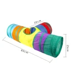 اسباب بازی تونل گربه دارای 3 راه رنگین کمانی ابعاد 80x30 سانتی متر - تصویر 7